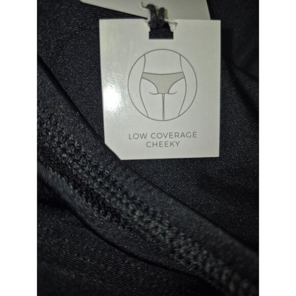 Shade & Shore Black Low Coverage Cheeky Bikini Bottoms Nylon/Spandex XL Swimwear - Picture 7 of 7